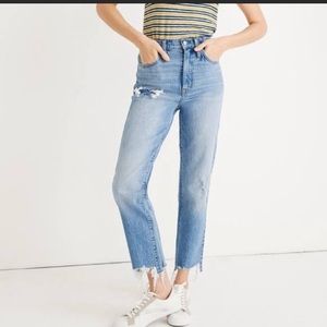 MADEWELL Classic Straight Leg Distressed Jeans